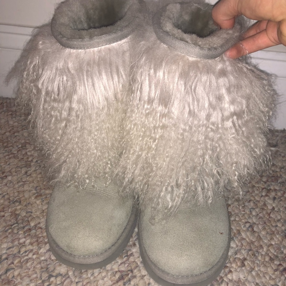 RARE UGG sheepskin Mongolian hair boot